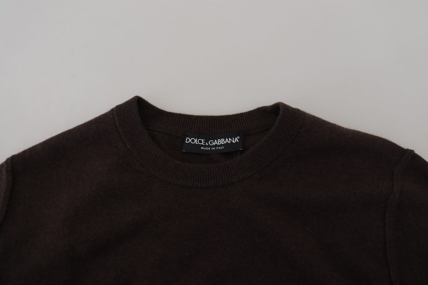 Dolce &amp; Gabbana Brauner Kaschmirpullover mit Rundhalsausschnitt