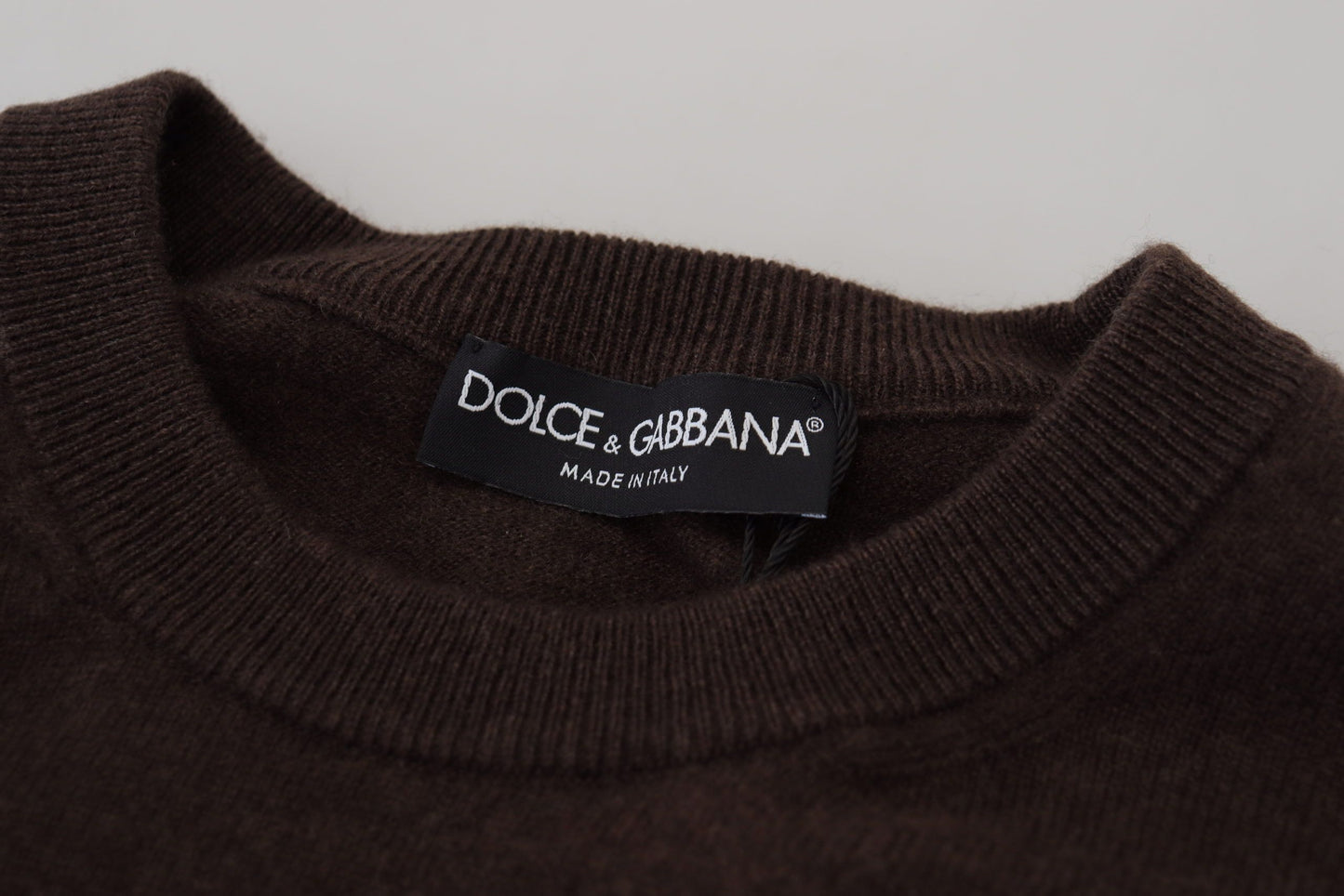 Dolce &amp; Gabbana Brauner Kaschmirpullover mit Rundhalsausschnitt