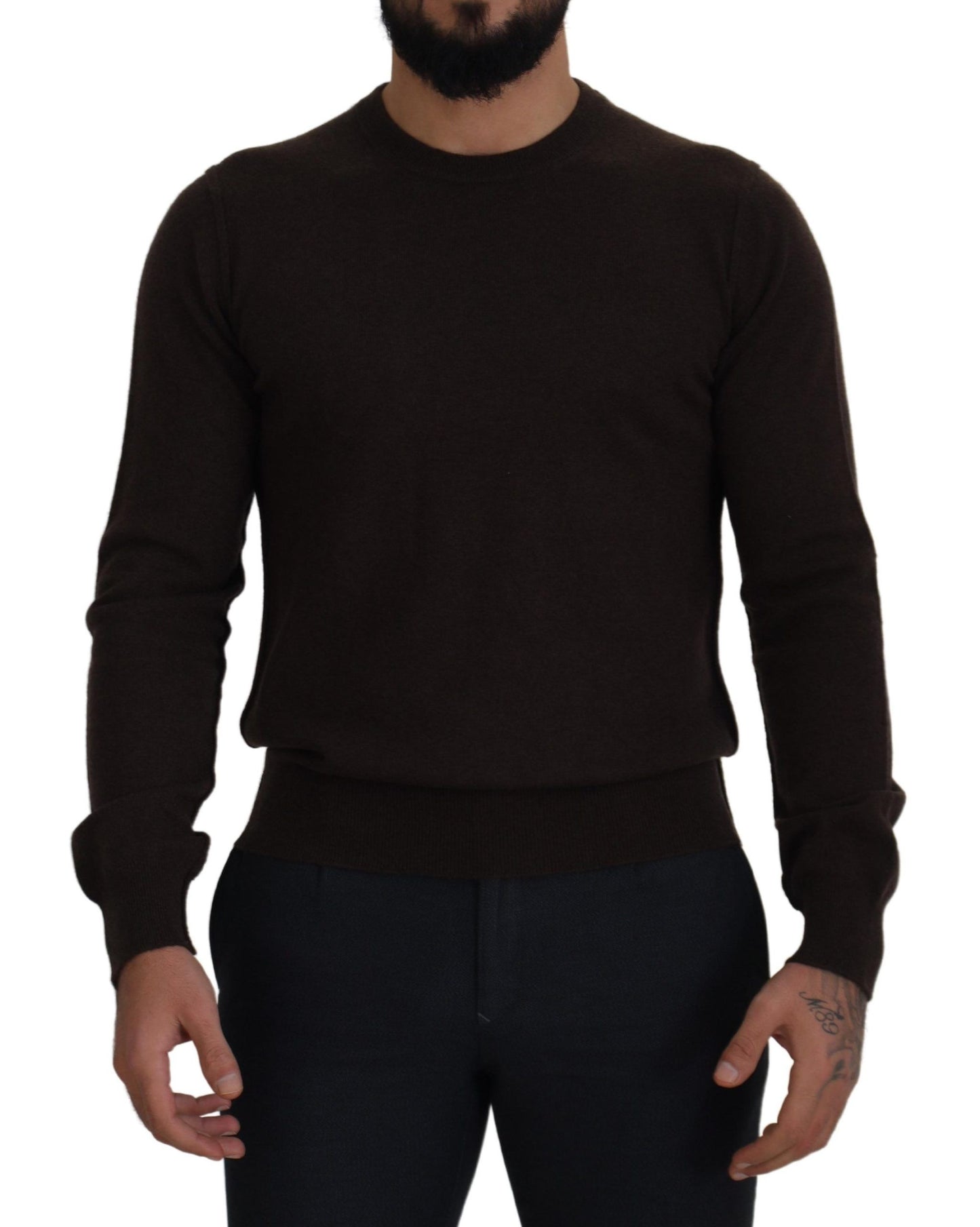 Dolce &amp; Gabbana Brauner Kaschmirpullover mit Rundhalsausschnitt