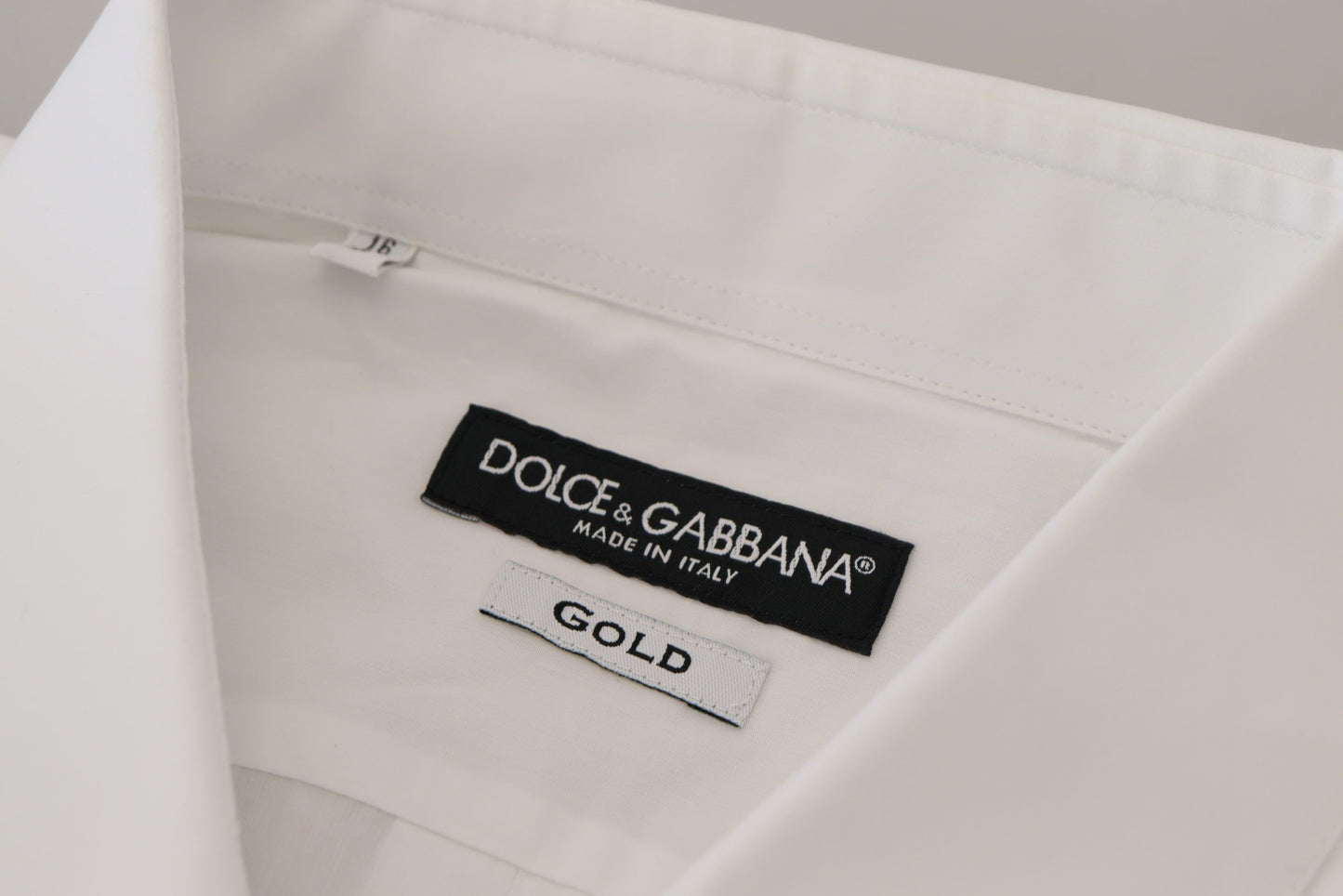 Dolce &amp; Gabbana Weißes, formelles GOLD-Hemd aus Baumwolle mit Pfauenfedern