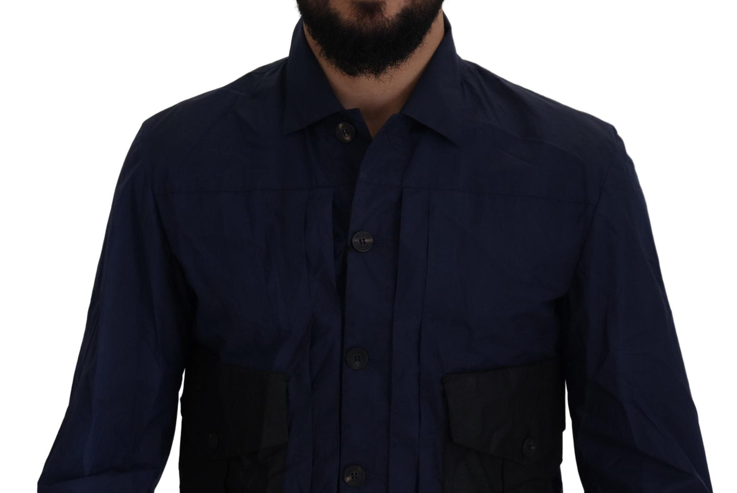 Dsquared² Chemise décontractée à manches longues et col en coton bleu foncé