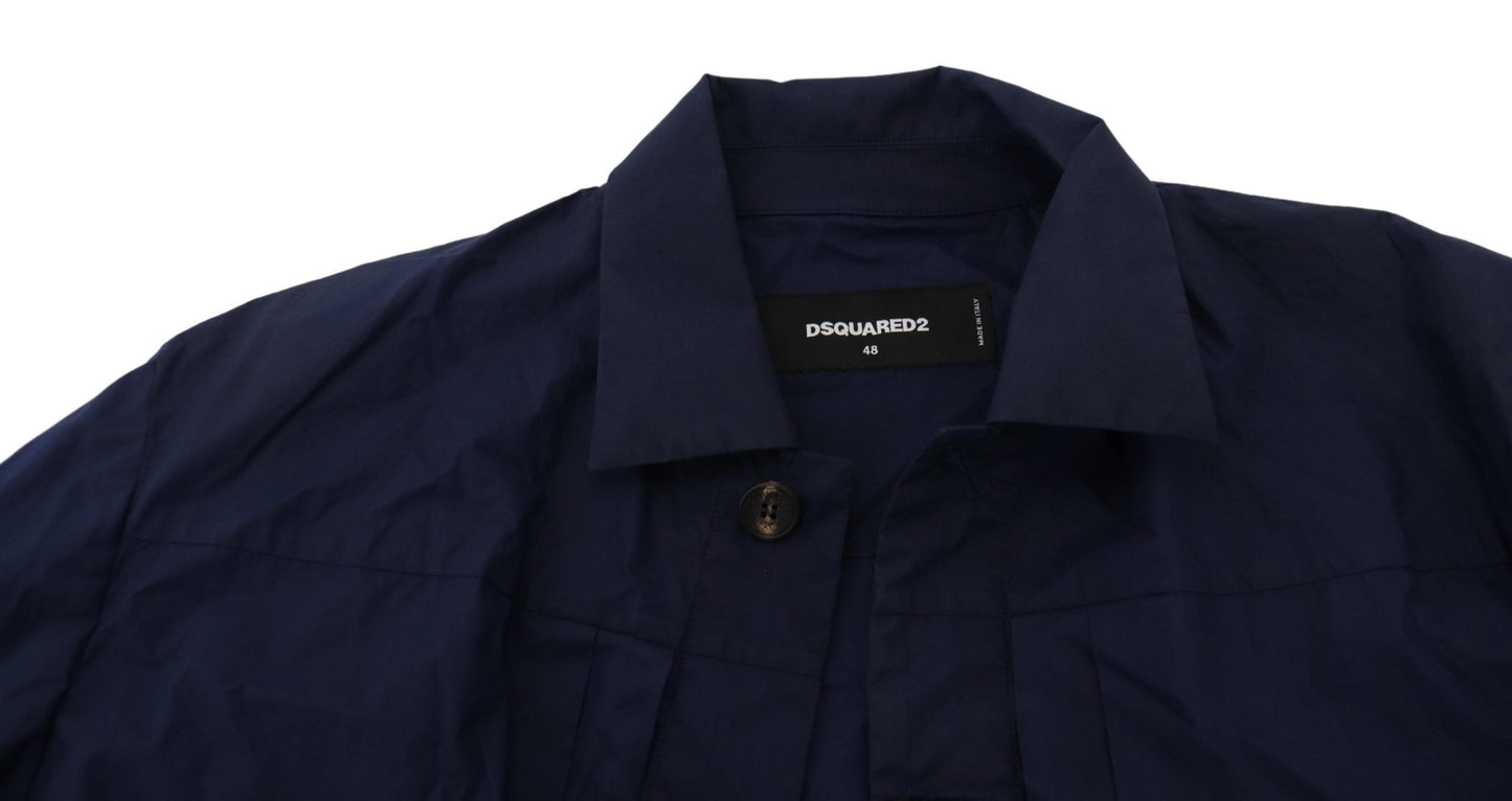 Dsquared² Chemise décontractée à manches longues et col en coton bleu foncé