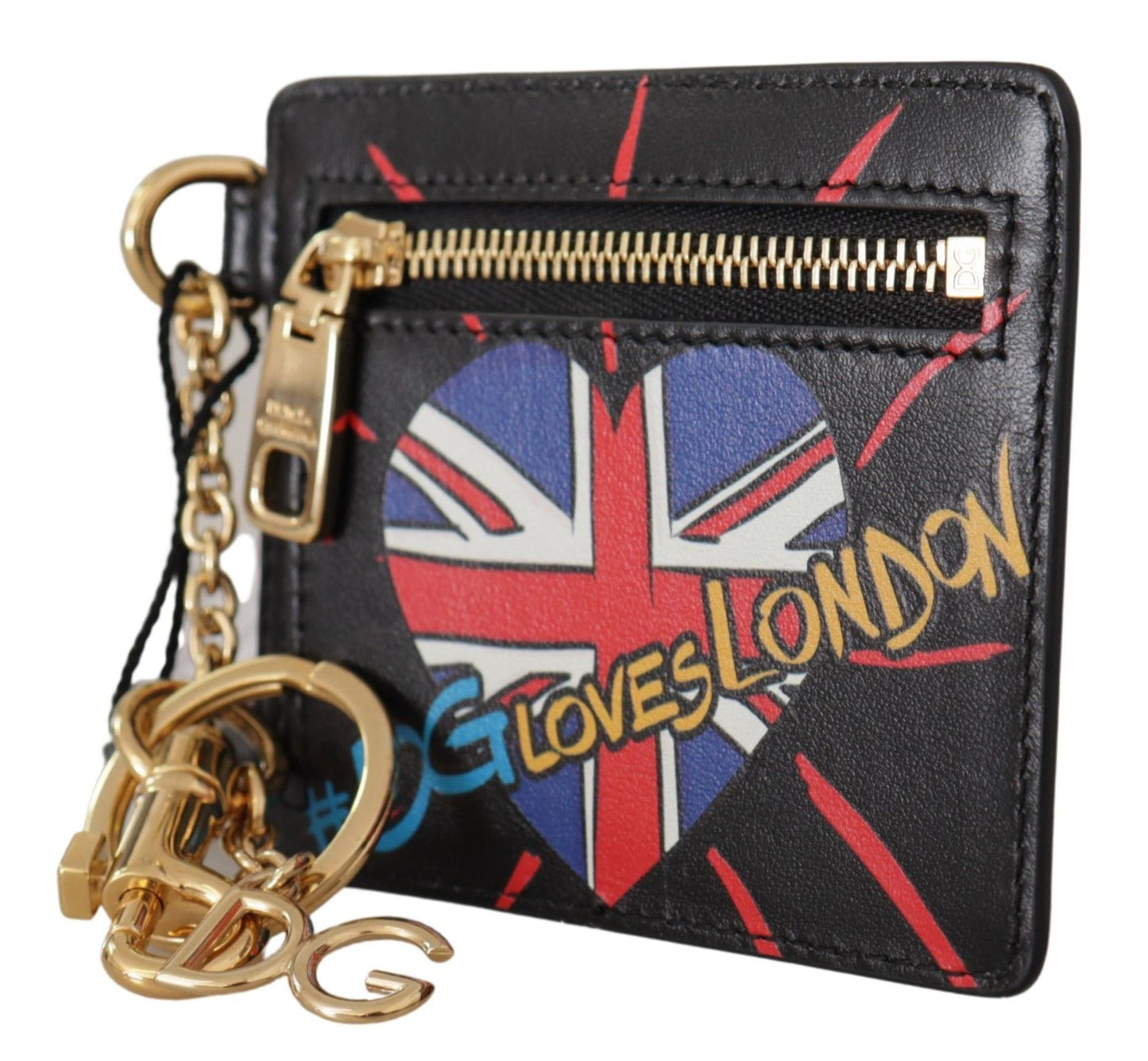 Dolce &amp; Gabbana Cuir noir #DGLovesLondon Porte-clés Porte-cartes Porte-monnaie