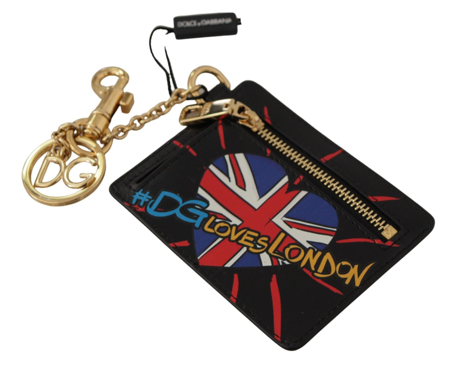 Dolce &amp; Gabbana Cuir noir #DGLovesLondon Porte-clés Porte-cartes Porte-monnaie