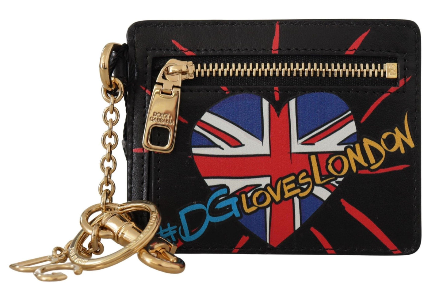 Dolce &amp; Gabbana Cuir noir #DGLovesLondon Porte-clés Porte-cartes Porte-monnaie