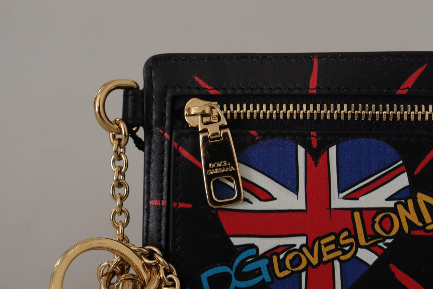 Dolce &amp; Gabbana Cuir noir #DGLovesLondon Porte-clés Porte-cartes Porte-monnaie