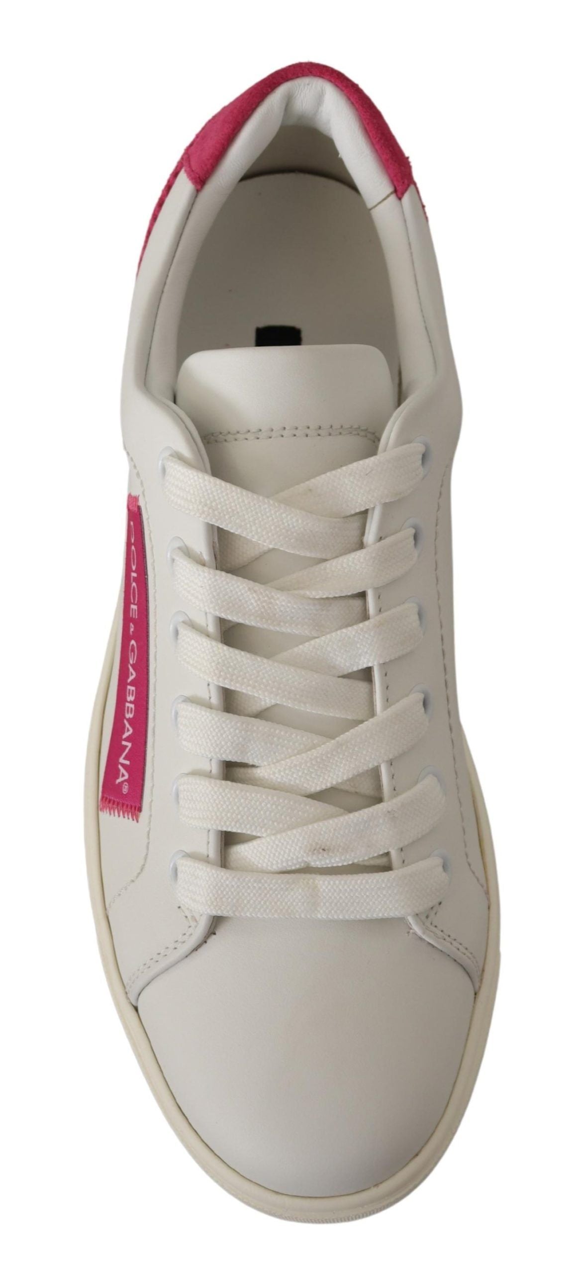 Dolce &amp; Gabbana Baskets basses en cuir rose blanc Chaussures Femme