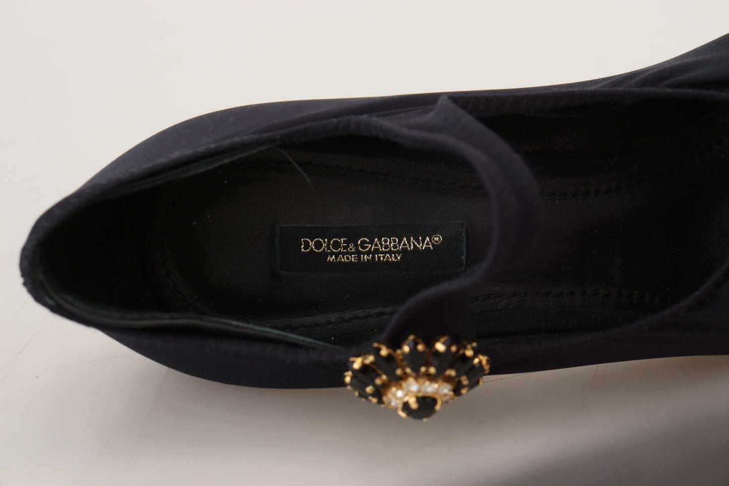 Dolce &amp; Gabbana Chaussettes noires Escarpins en cristal extensibles