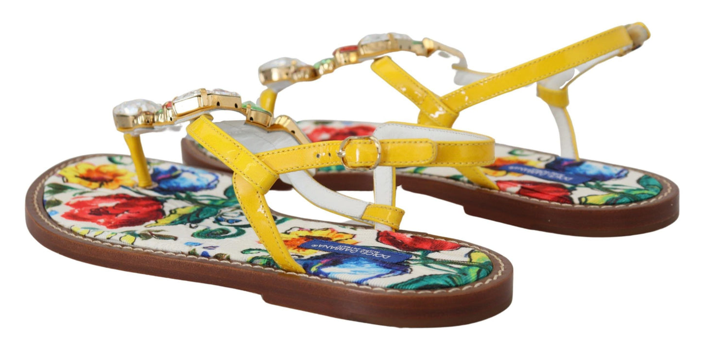 Dolce &amp; Gabbana Sandales en cristal majolique multicolores, tongs