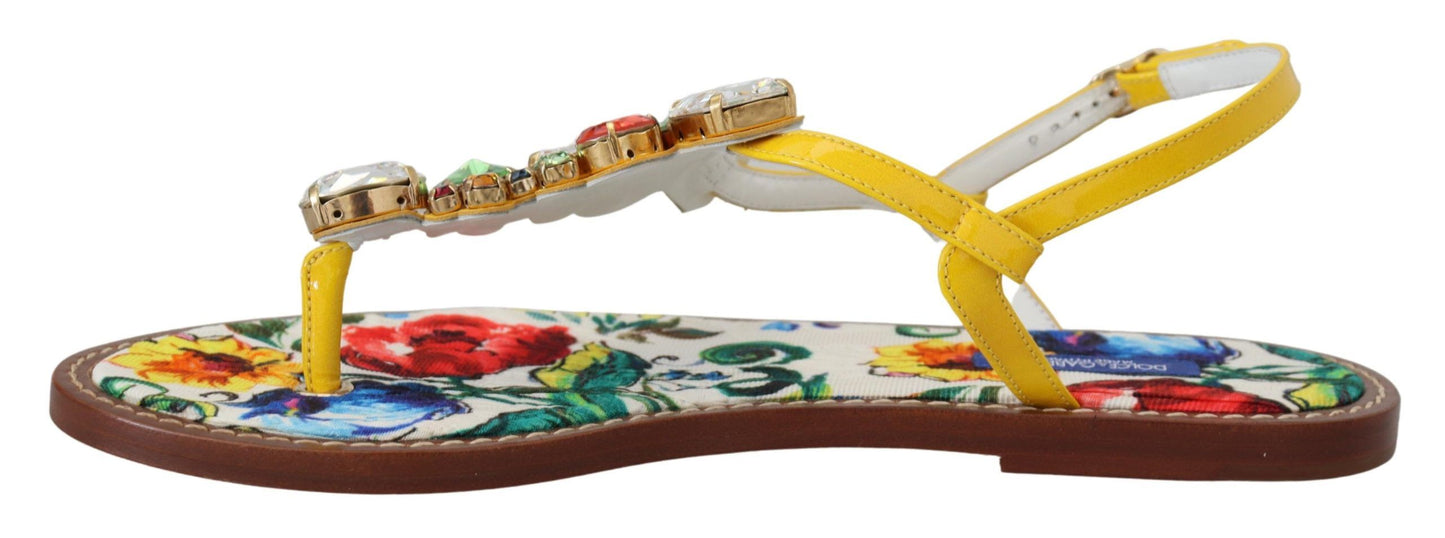 Dolce &amp; Gabbana Sandales en cristal majolique multicolores, tongs