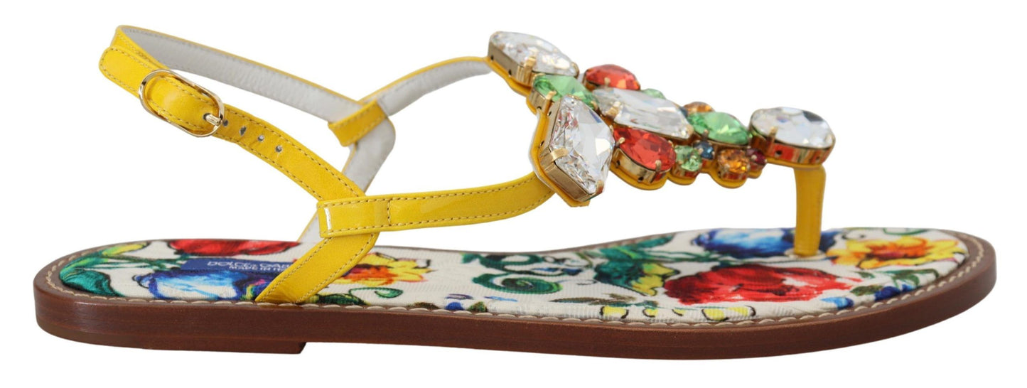 Dolce &amp; Gabbana Sandales en cristal majolique multicolores, tongs