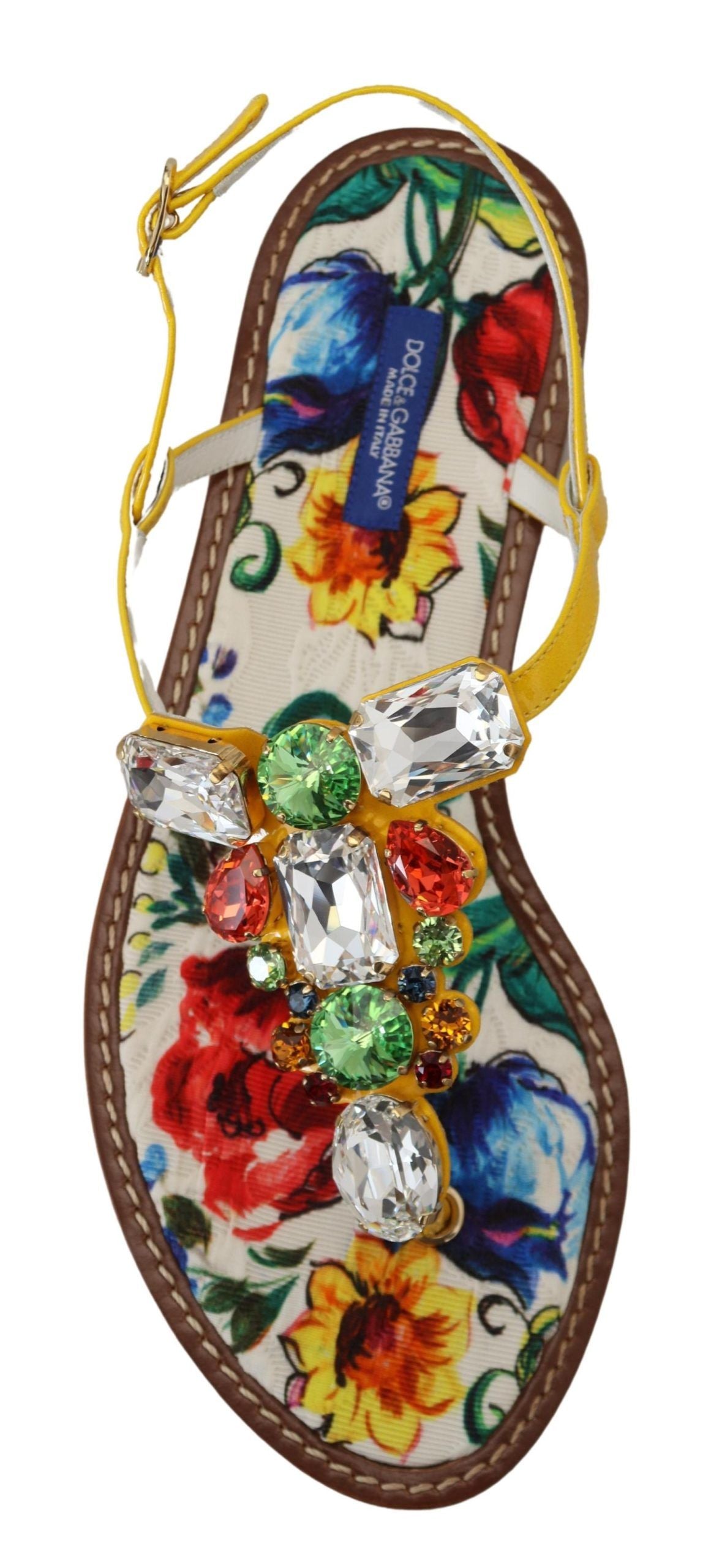 Dolce &amp; Gabbana Sandales en cristal majolique multicolores, tongs