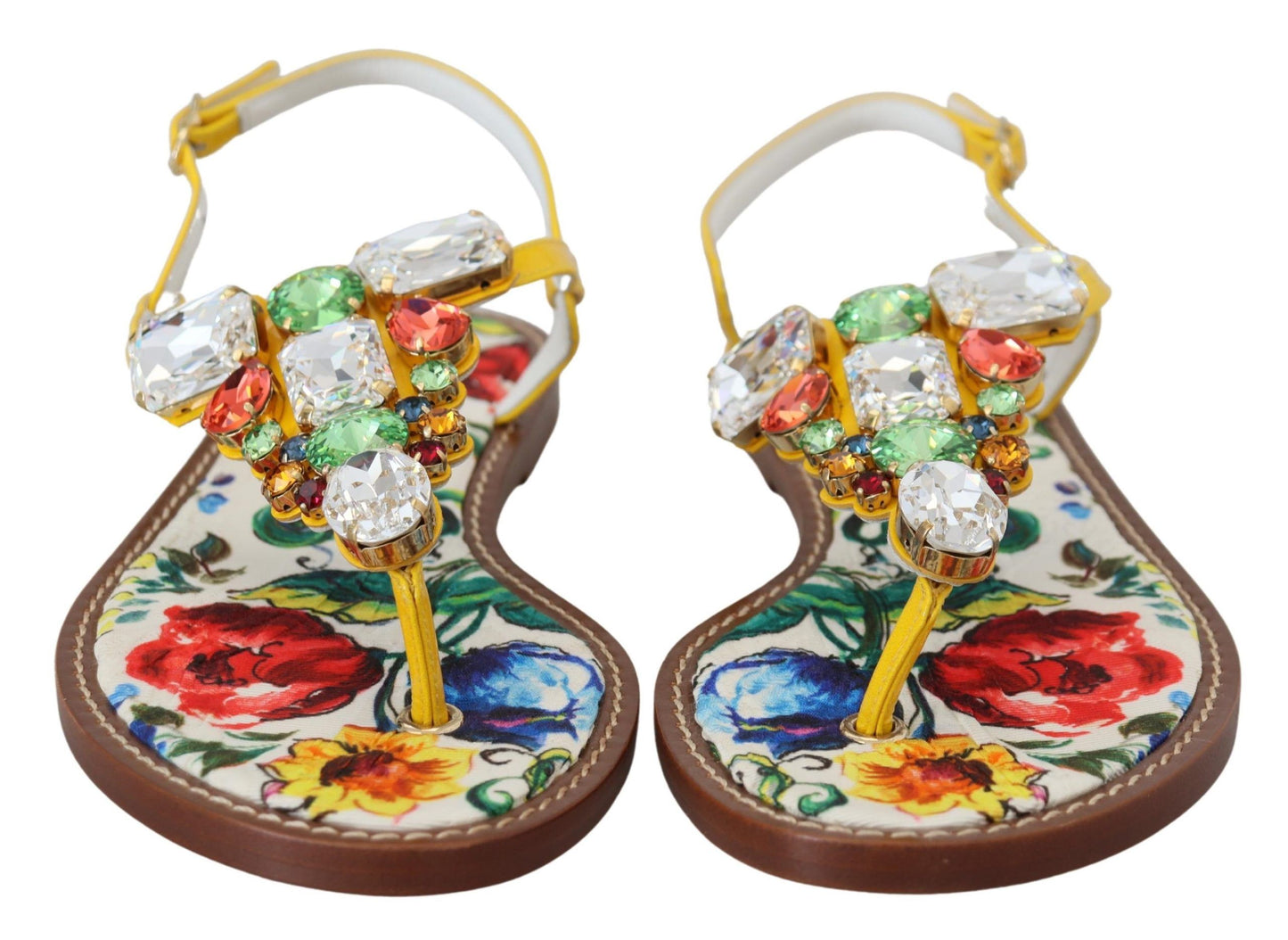 Dolce &amp; Gabbana Sandales en cristal majolique multicolores, tongs