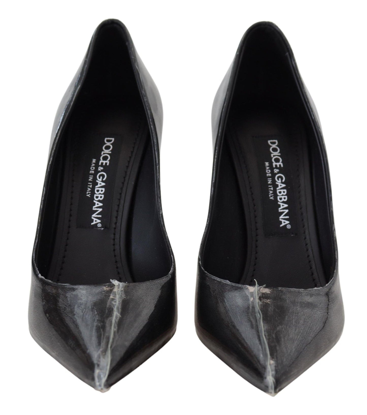 Dolce &amp; Gabbana schwarze Leder-Pumps, mit Kunststoff umwickelte Schuhe