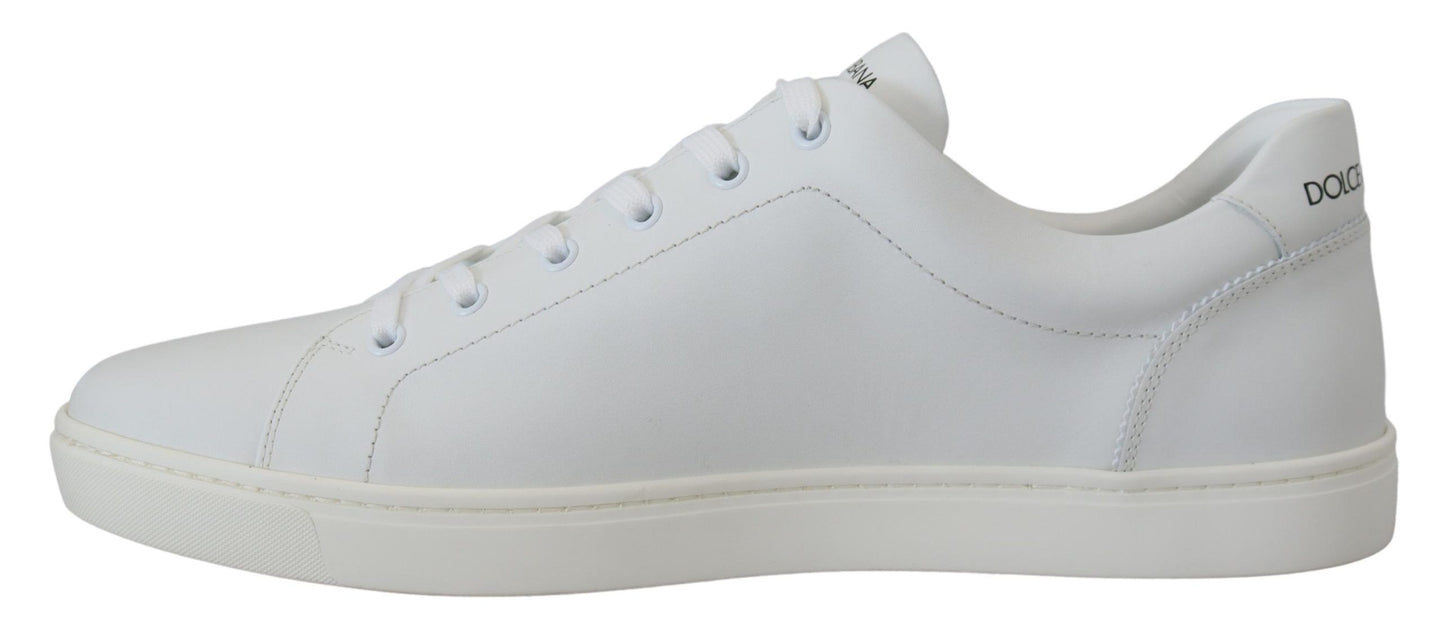 Dolce &amp; Gabbana Chaussures de baskets décontractées en cuir blanc avec logo DG