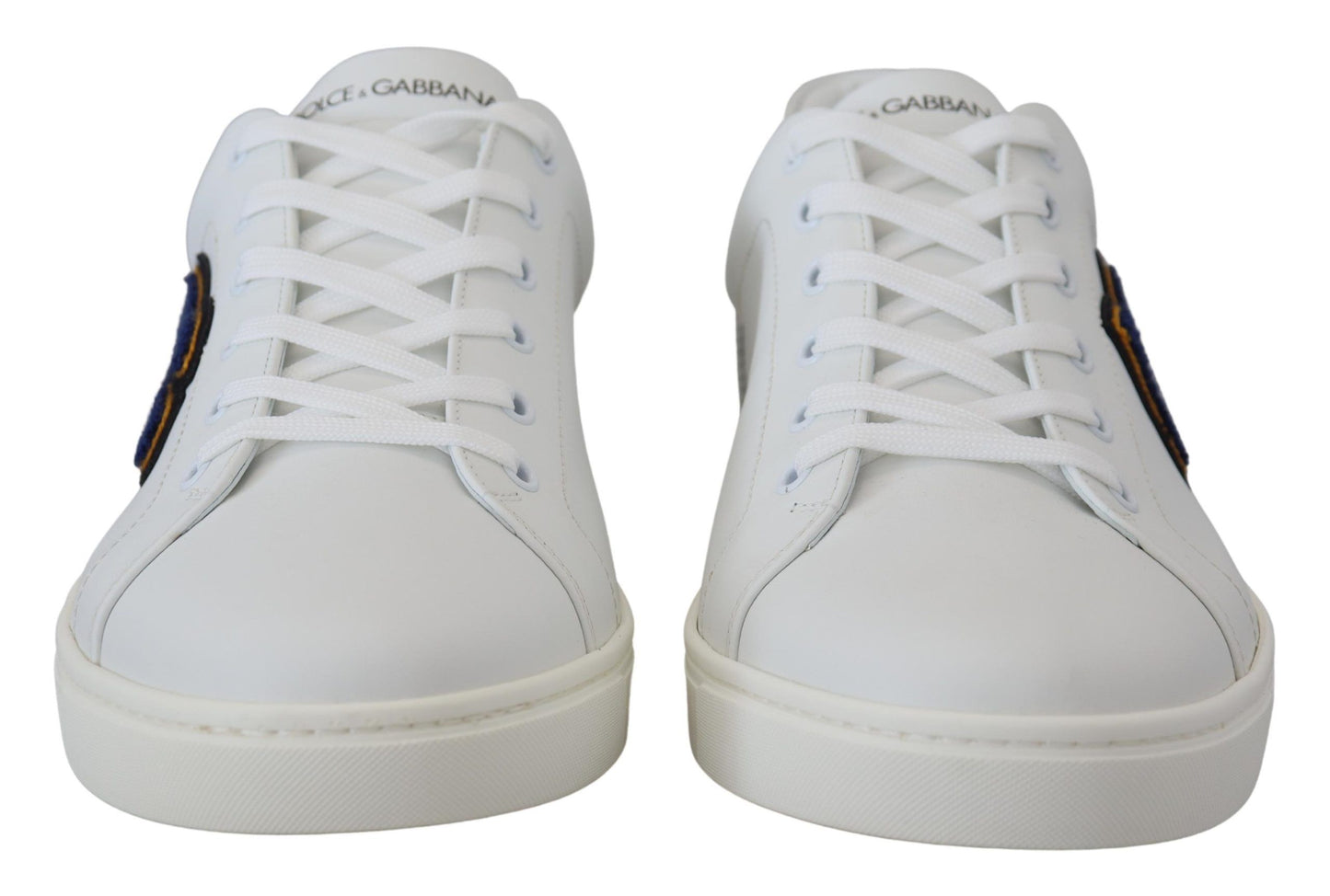 Dolce &amp; Gabbana Chaussures de baskets décontractées en cuir blanc avec logo DG