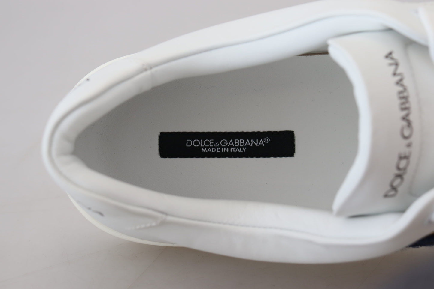 Dolce &amp; Gabbana Chaussures de baskets décontractées en cuir blanc avec logo DG