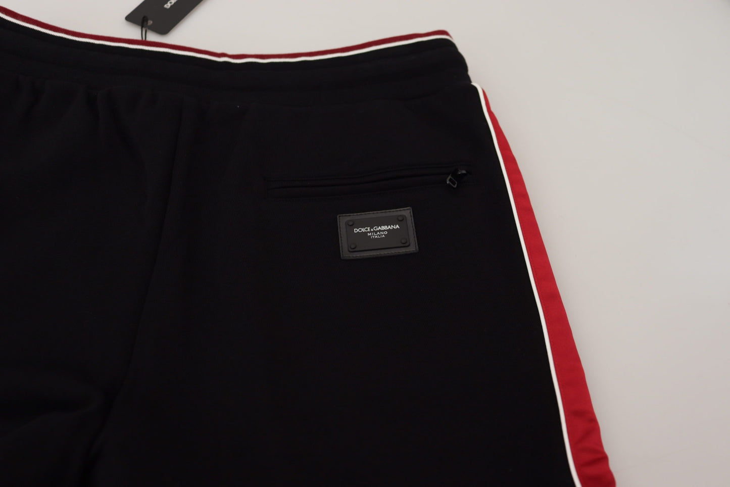 Dolce &amp; Gabbana Pantalon de jogging en coton noir avec logo