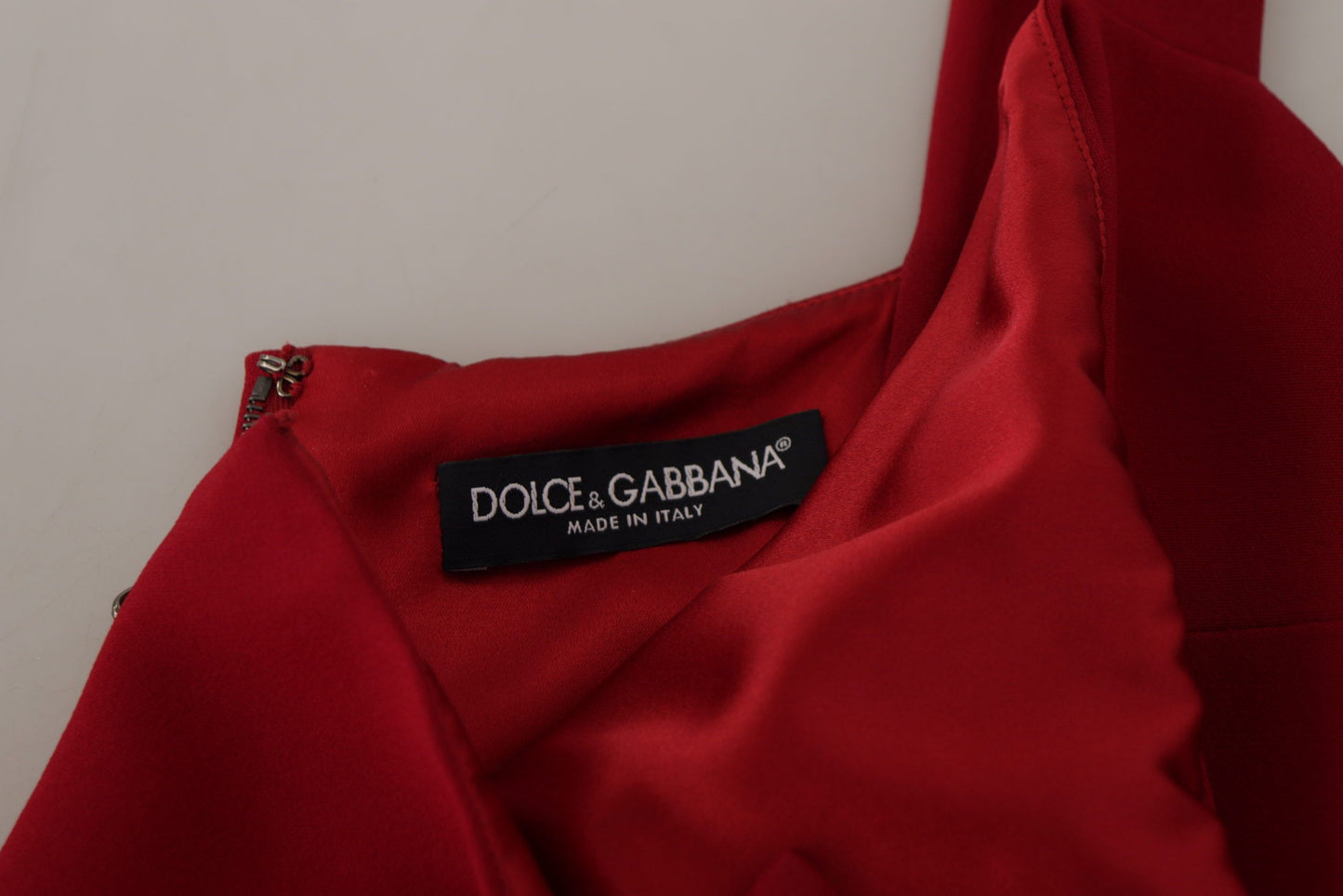 Dolce &amp; Gabbana Robe fourreau en viscose rouge sans manches