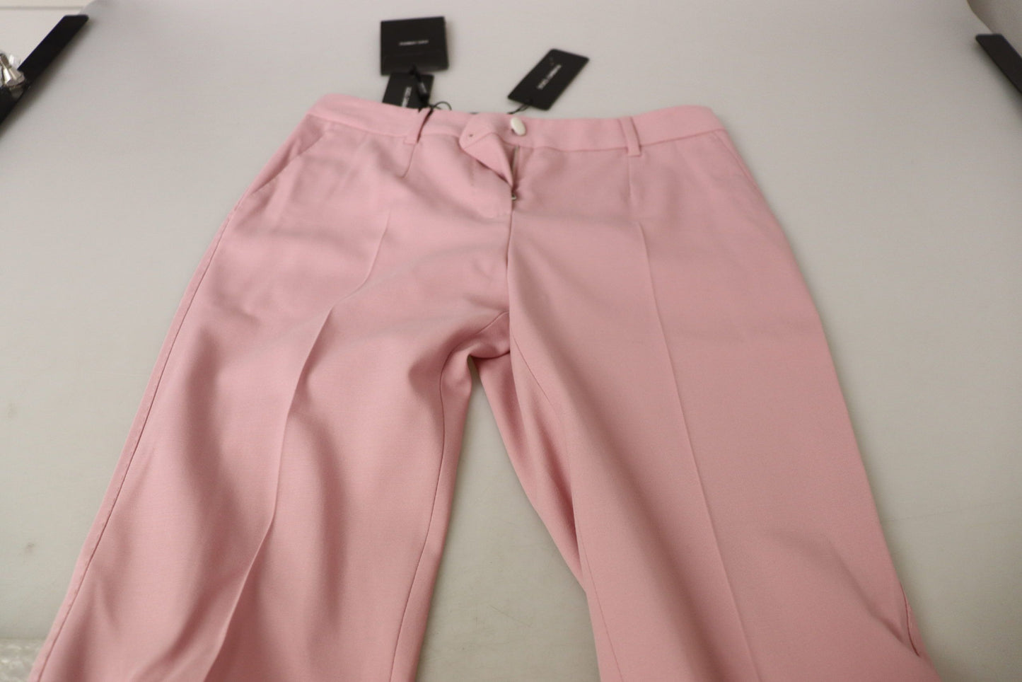 Pantalon droit taille moyenne rose Dolce &amp; Gabbana