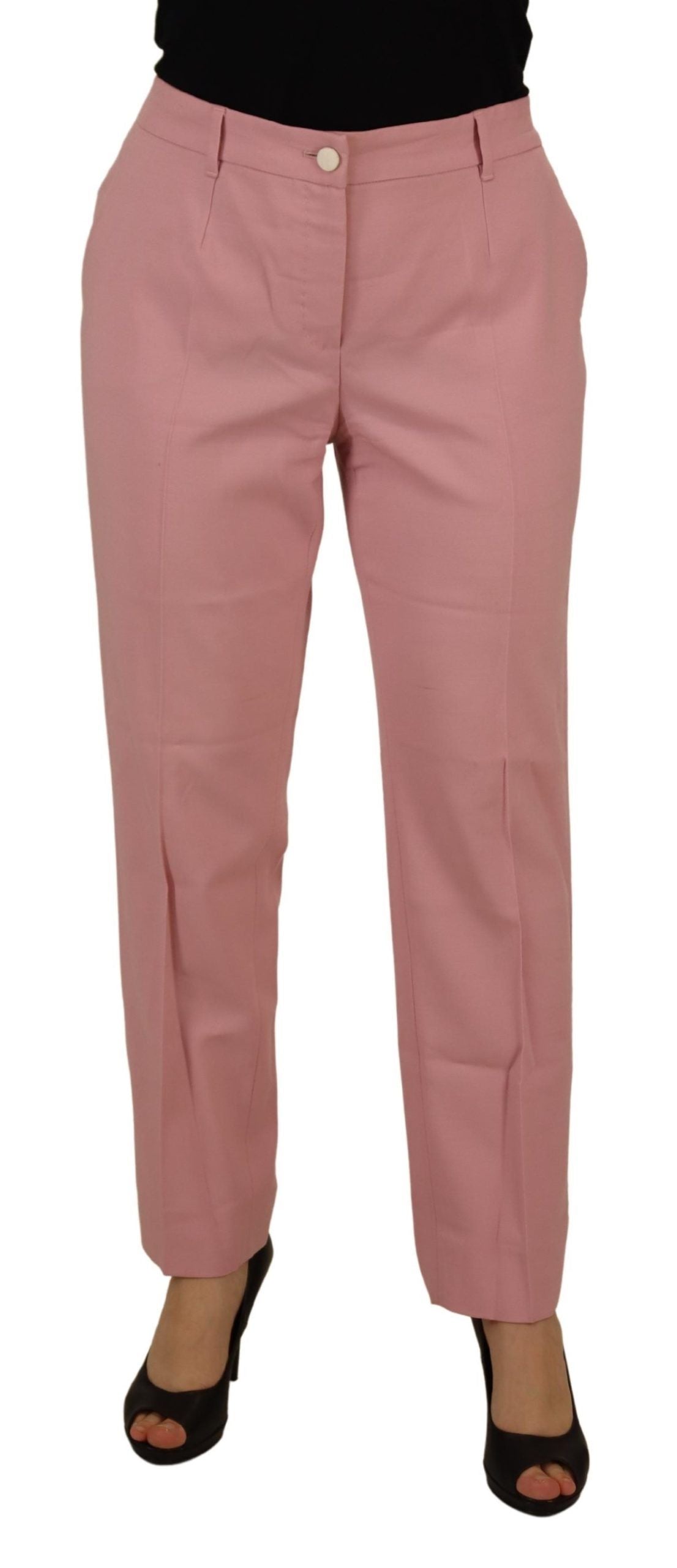 Pantalon droit taille moyenne rose Dolce &amp; Gabbana