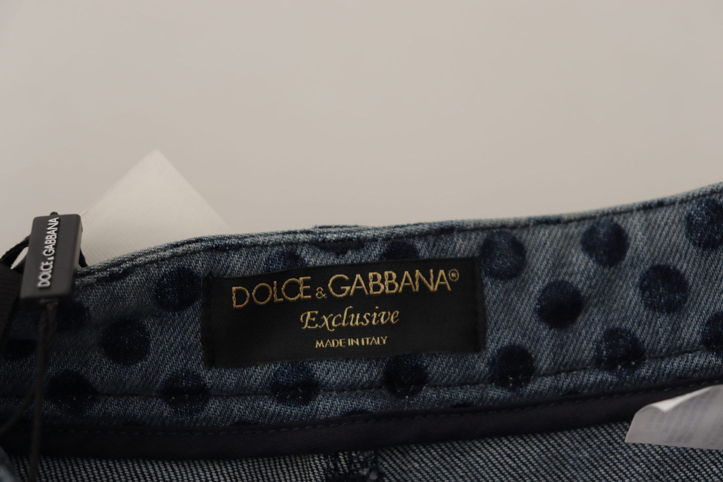 Dolce &amp; Gabbana – Blaue, florale Skinny-Denim-Jeans mit hoher Taille