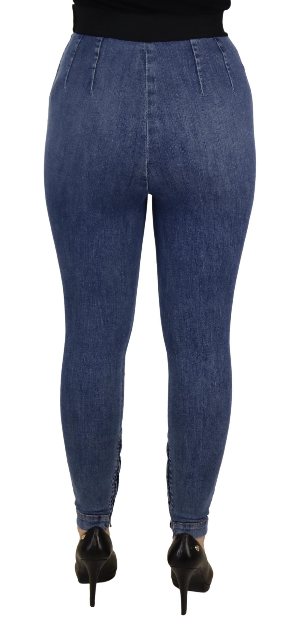 Dolce & Gabbana Blue High Waist Stretchable Skinny Pants Jeans