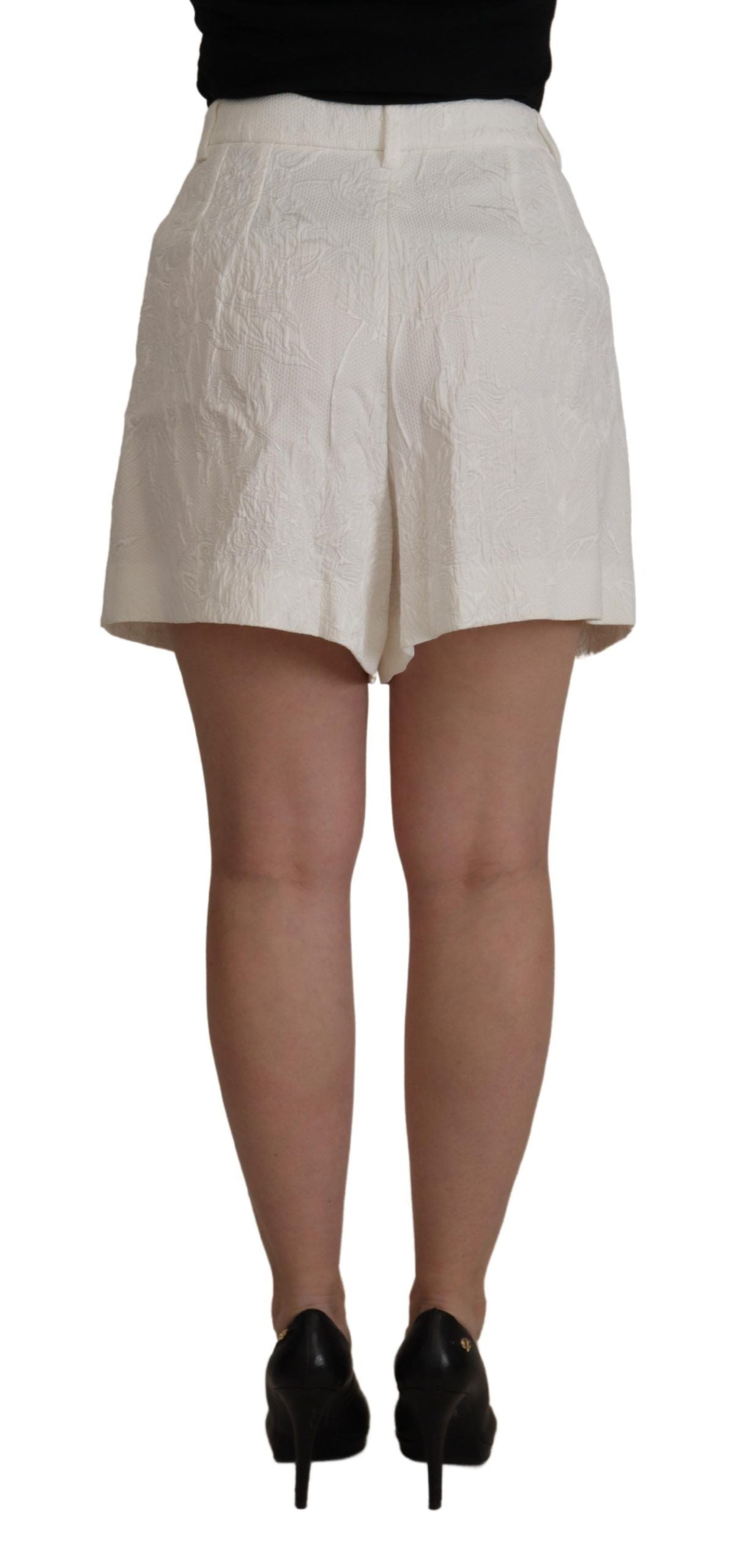 Dolce &amp; Gabbana Weiße Culotte-Baumwollshorts mit hoher Taille