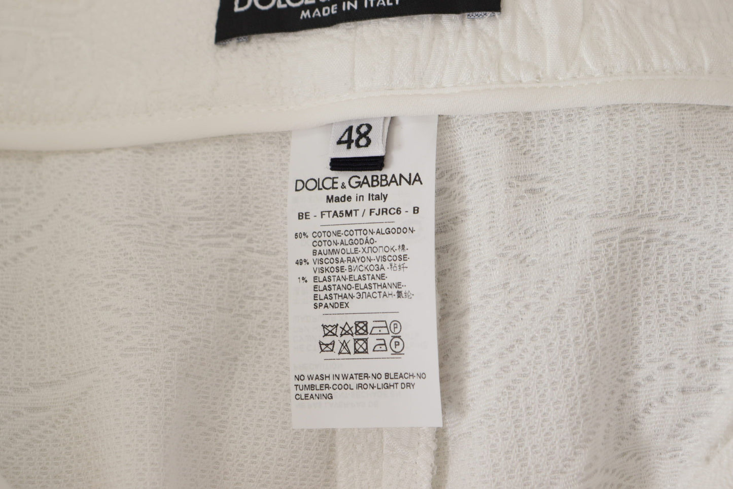 Dolce &amp; Gabbana Short taille haute en coton blanc