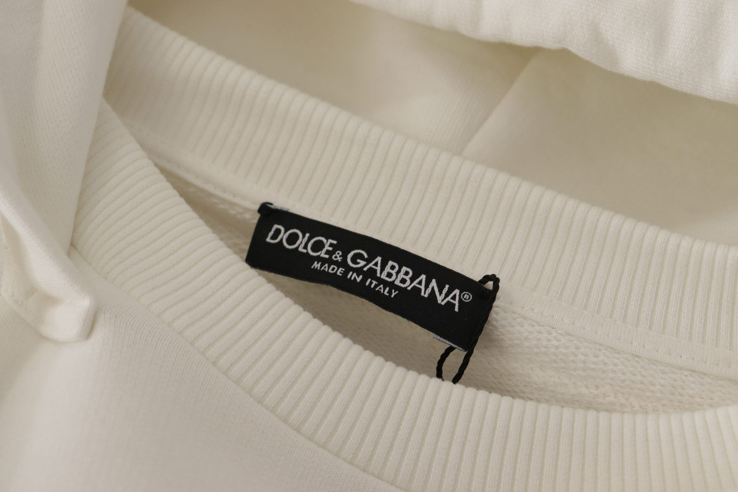 Dolce &amp; Gabbana Pull à capuche blanc Pull brodé