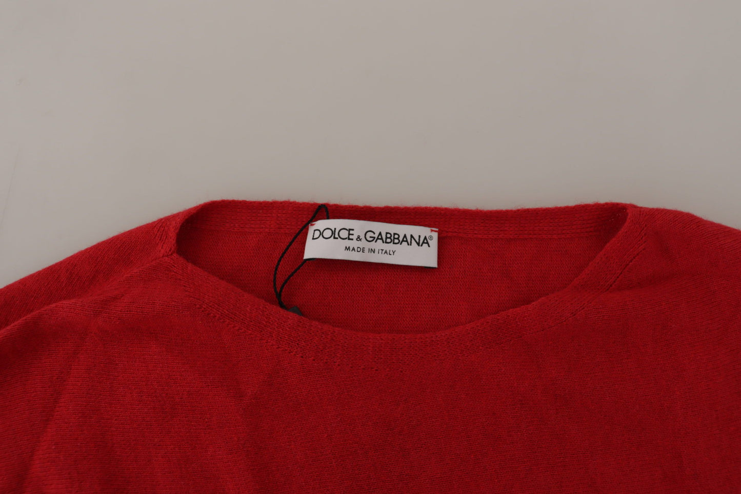 Dolce &amp; Gabbana Pull à col rond en tricot de laine rouge