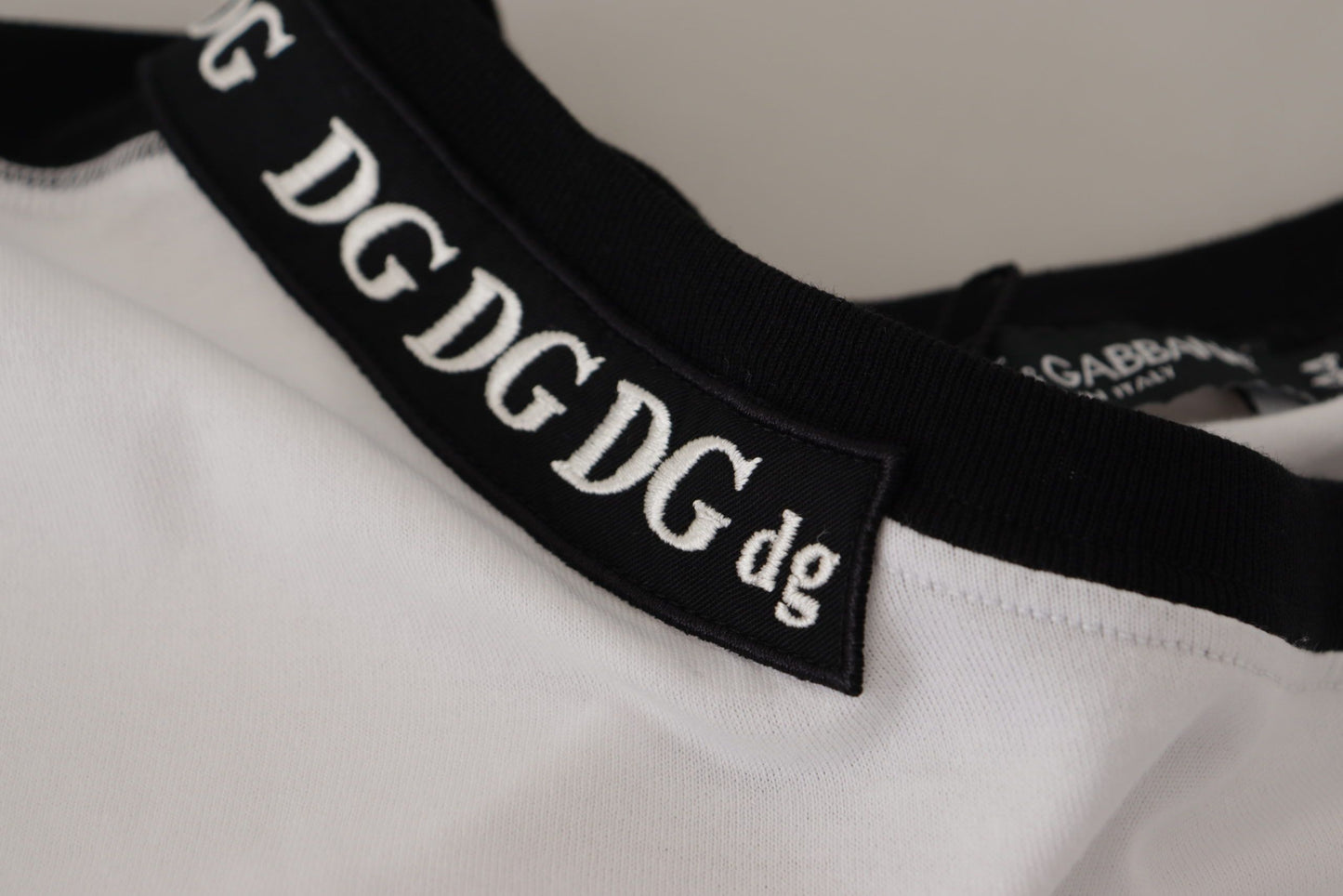 Dolce &amp; Gabbana T-shirt en coton à col rond imprimé slogan blanc