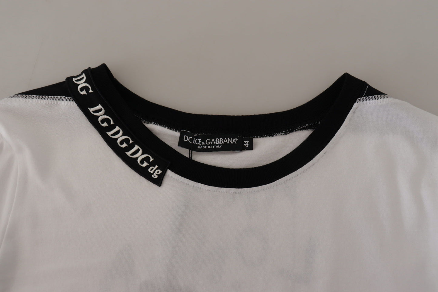 Dolce &amp; Gabbana T-shirt en coton à col rond imprimé slogan blanc