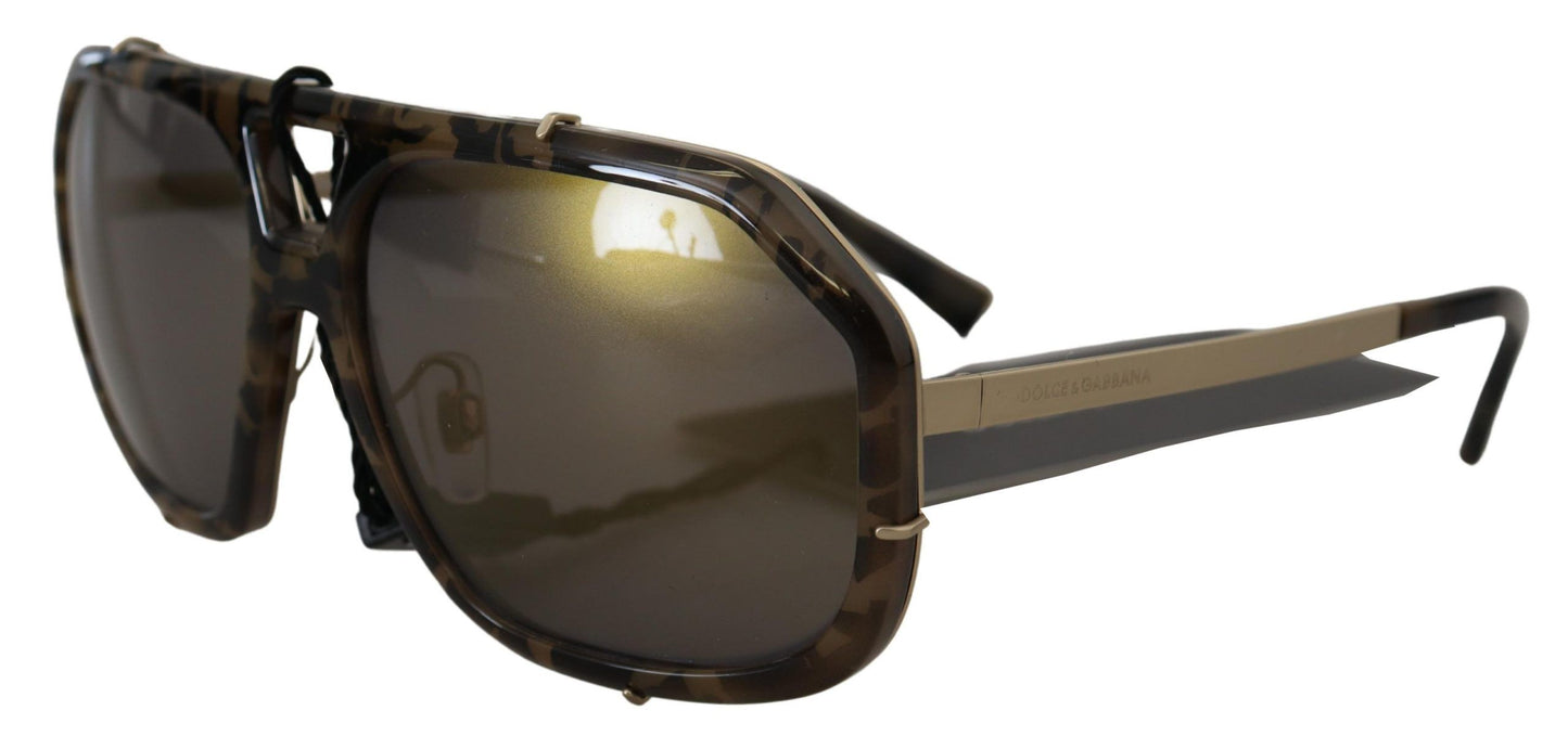 Dolce &amp; Gabbana Brown Camo Metall Matte Spiegelglas DG2167 Sonnenbrille