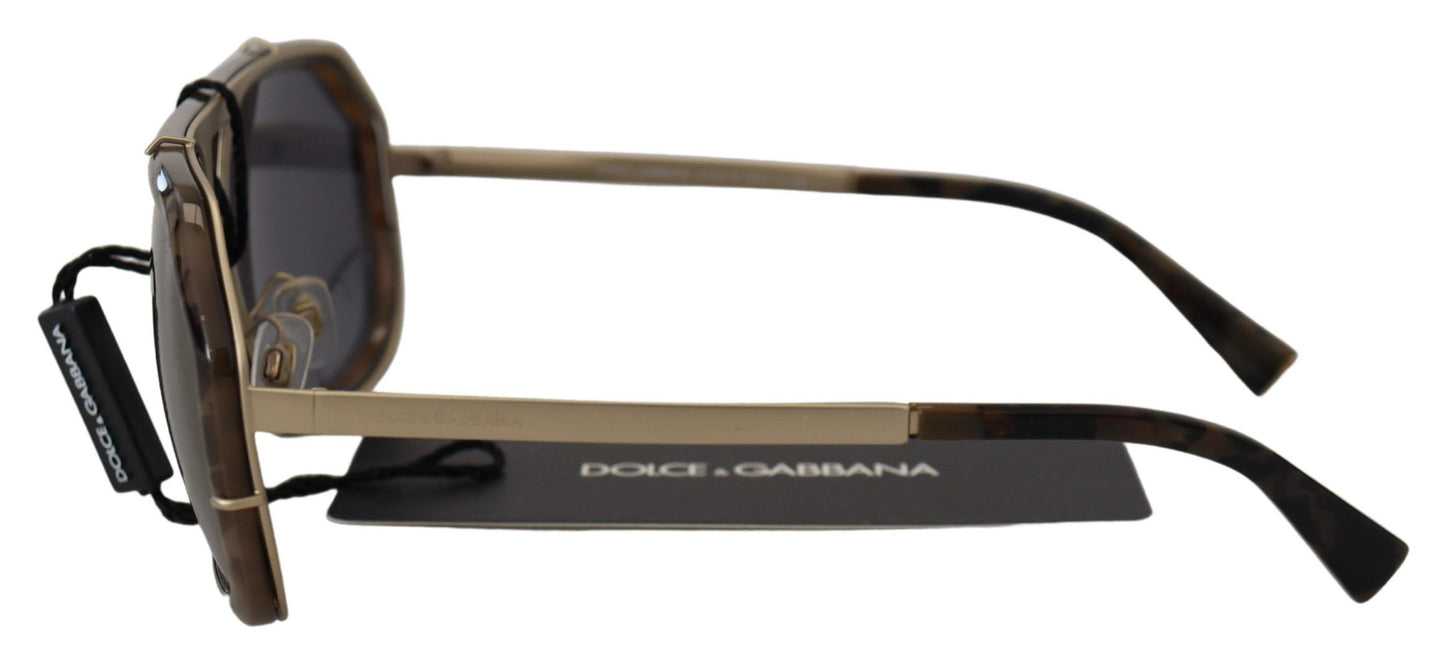 Dolce &amp; Gabbana Brown Camo Metall Matte Spiegelglas DG2167 Sonnenbrille