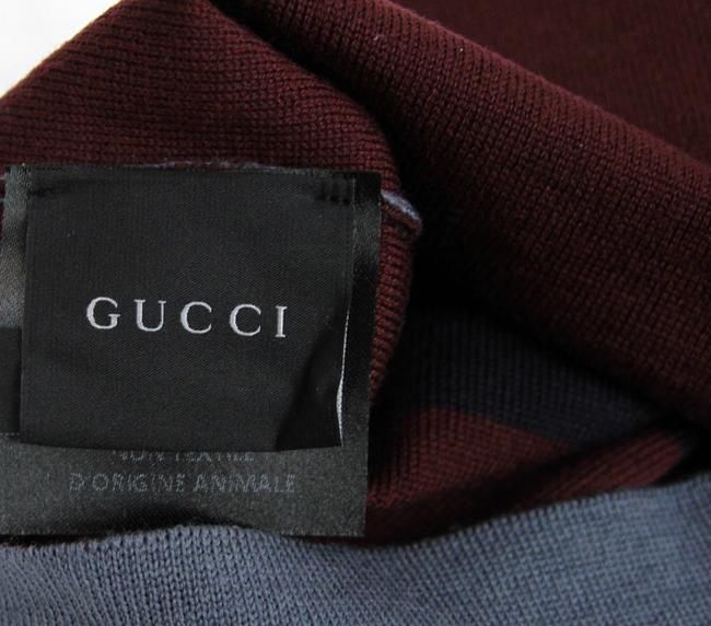 Gucci Unisex-Mütze aus burgunderblauer Wolle, mittelgroß, Strickmütze