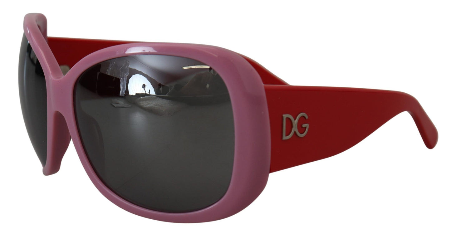 Dolce &amp; Gabbana Übergroße DG4033-Sonnenbrille mit rosa rotem Kunststoffrahmen