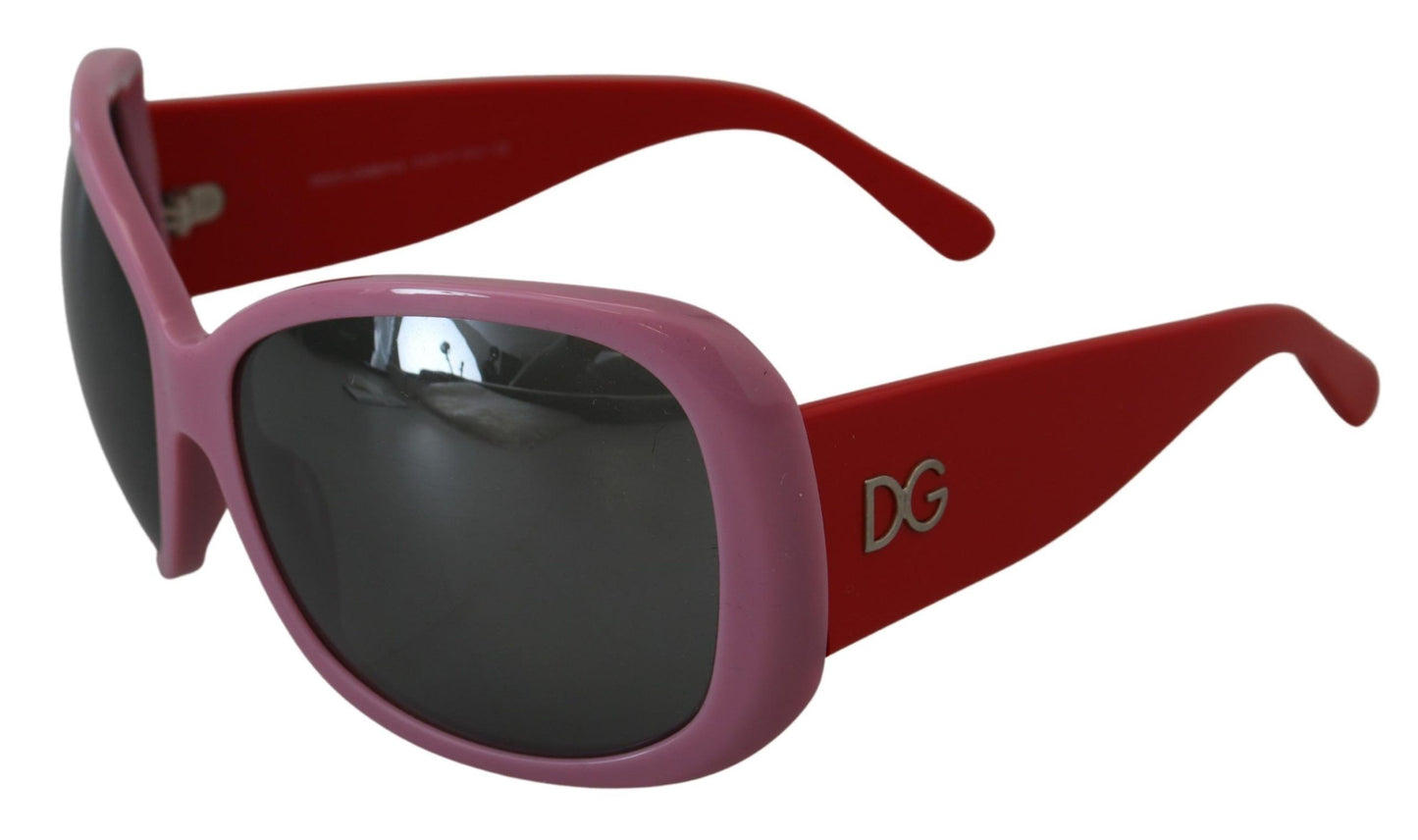 Dolce &amp; Gabbana Übergroße DG4033-Sonnenbrille mit rosa rotem Kunststoffrahmen