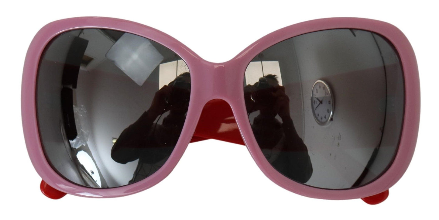 Dolce &amp; Gabbana Übergroße DG4033-Sonnenbrille mit rosa rotem Kunststoffrahmen