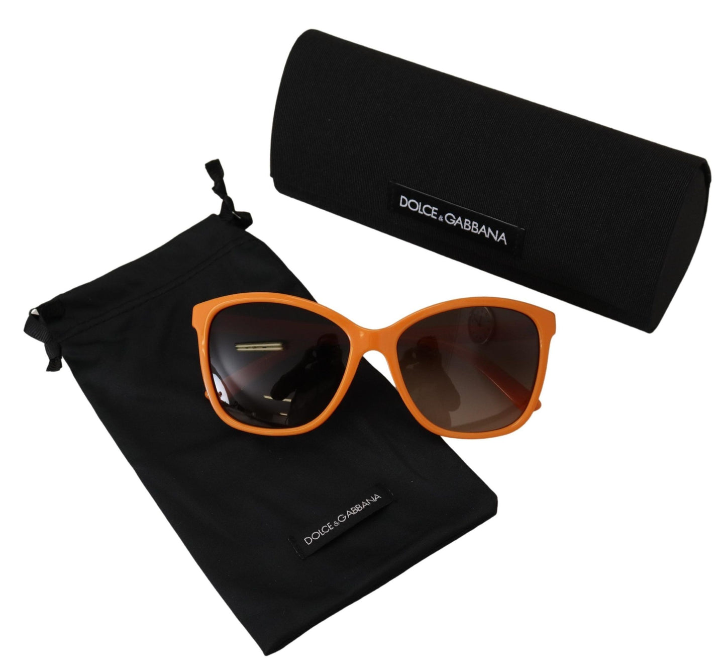 Dolce &amp; Gabbana DG4170PM Sonnenbrille mit orangefarbenem Acetatrahmen und runden Sonnenbrillen