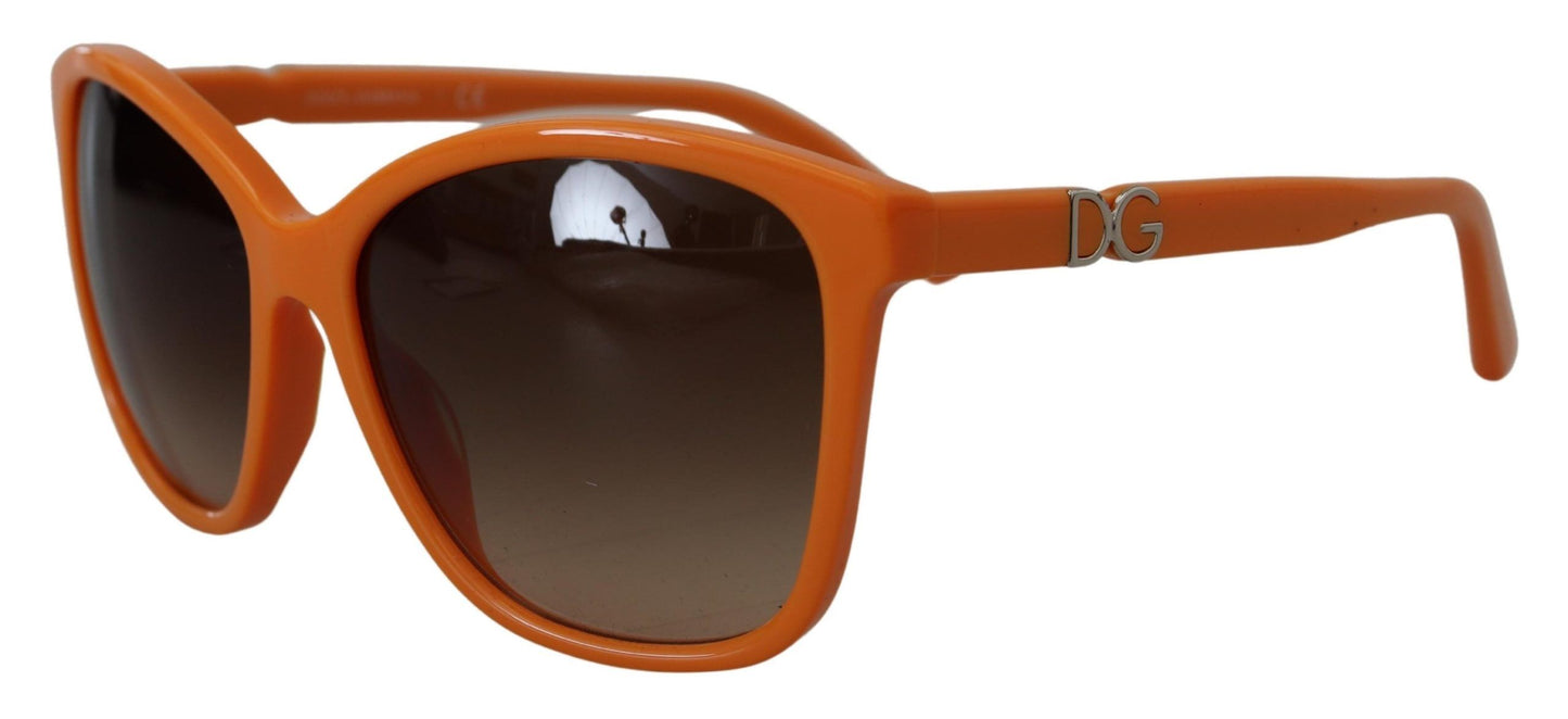 Dolce &amp; Gabbana DG4170PM Sonnenbrille mit orangefarbenem Acetatrahmen und runden Sonnenbrillen