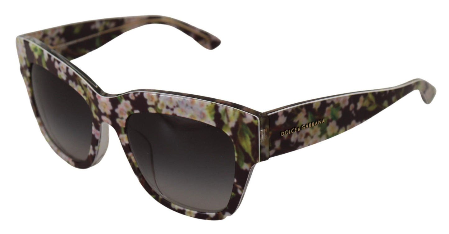 Lunettes de soleil rectangulaires en acétate floral noir Dolce &amp; Gabbana DG4231F