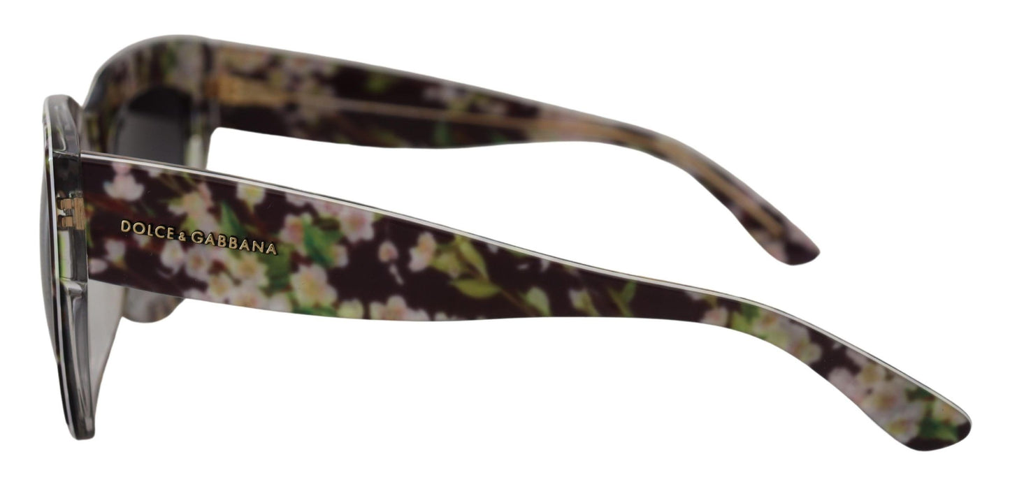 Lunettes de soleil rectangulaires en acétate floral noir Dolce &amp; Gabbana DG4231F