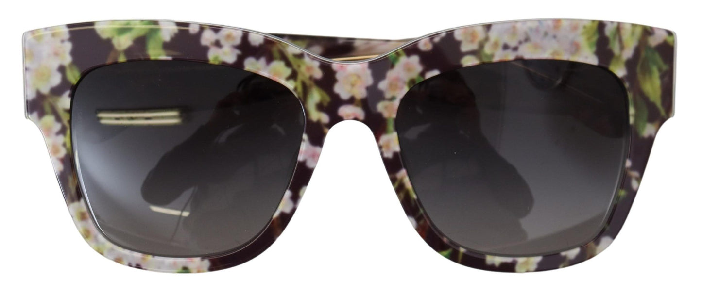 Lunettes de soleil rectangulaires en acétate floral noir Dolce &amp; Gabbana DG4231F