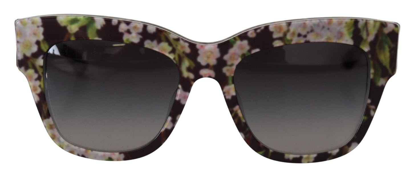 Lunettes de soleil rectangulaires en acétate floral noir Dolce &amp; Gabbana DG4231F