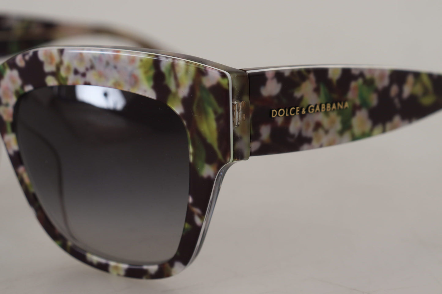 Lunettes de soleil rectangulaires en acétate floral noir Dolce &amp; Gabbana DG4231F