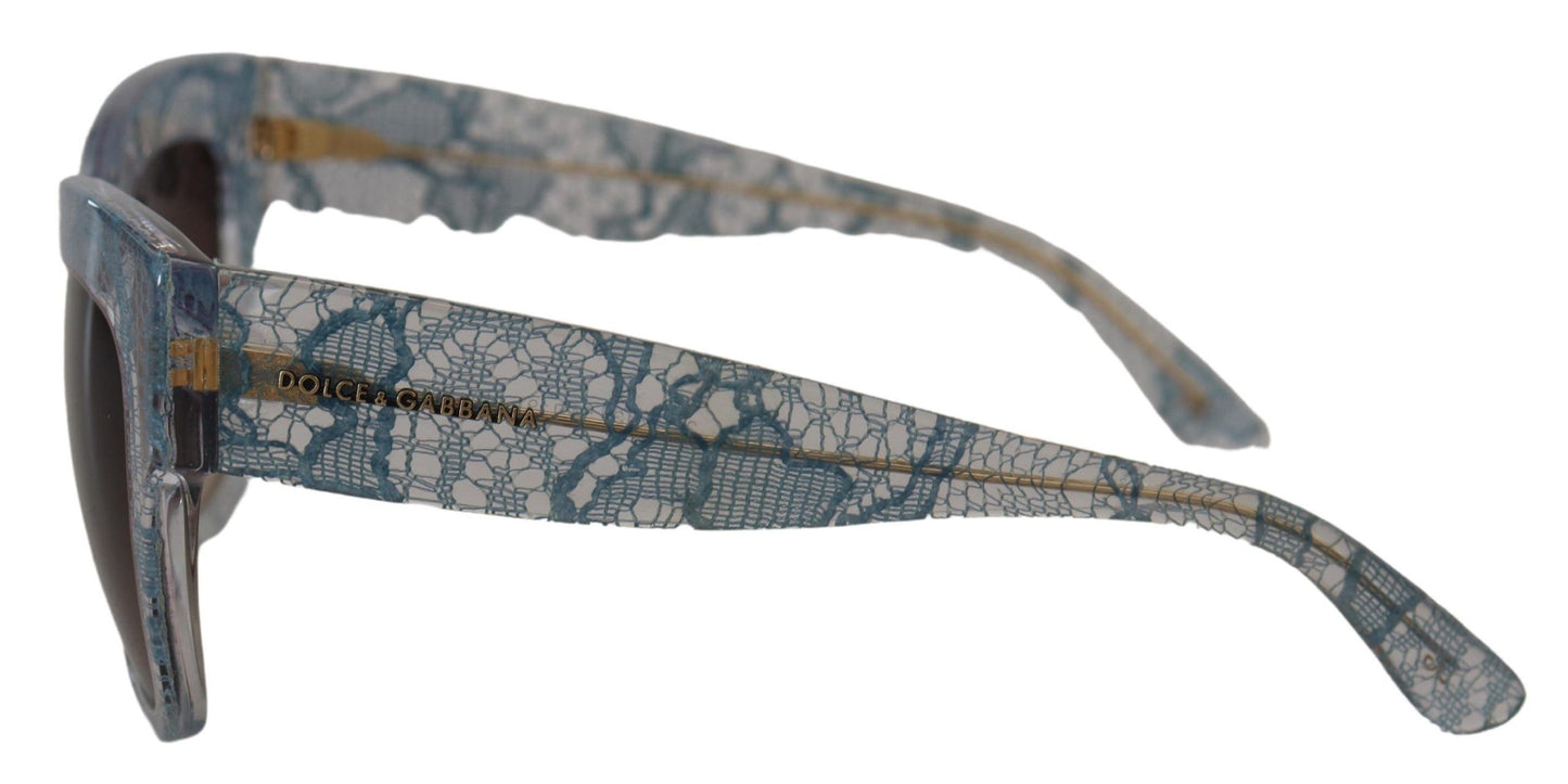 Dolce &amp; Gabbana Blue Lace Acetate Rechteck DG4231 Shades Sonnenbrille