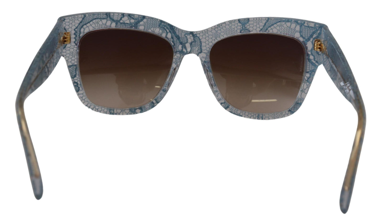 Lunettes de soleil rectangulaires en acétate de dentelle bleue Dolce &amp; Gabbana DG4231 Shades