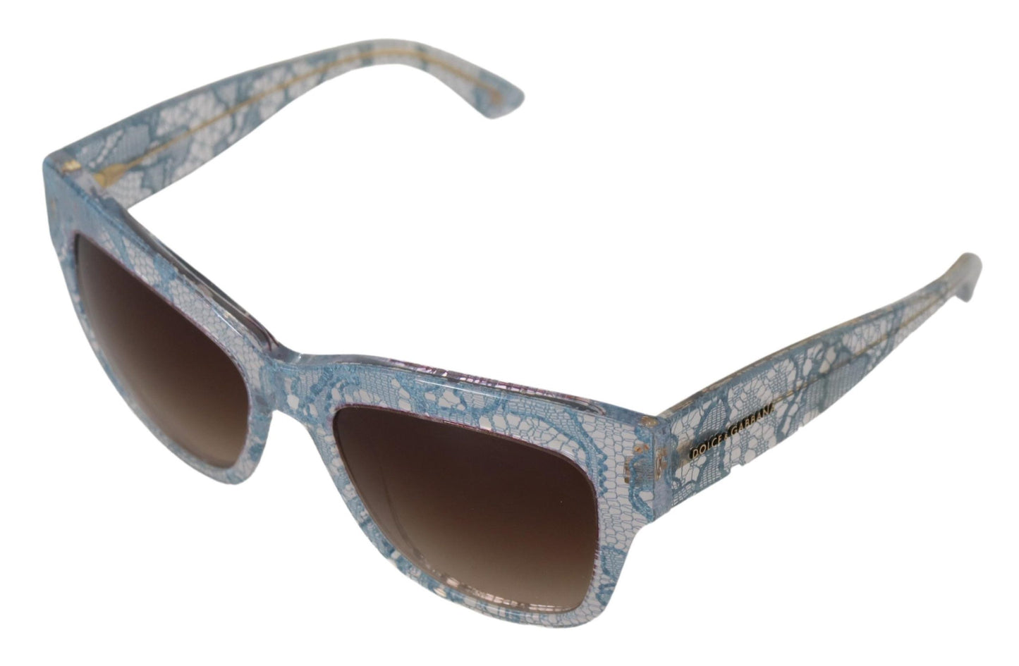 Lunettes de soleil rectangulaires en acétate de dentelle bleue Dolce &amp; Gabbana DG4231 Shades