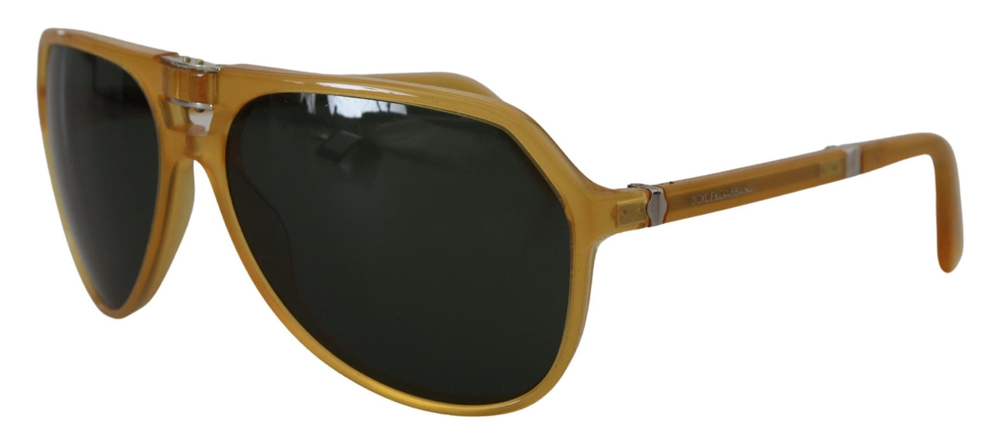 Dolce &amp; Gabbana Aviator-Sonnenbrille DG4196 aus gelbem Acetat und schwarzen Gläsern